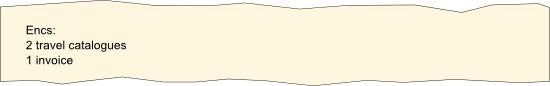 Example of enclosures in English business letters